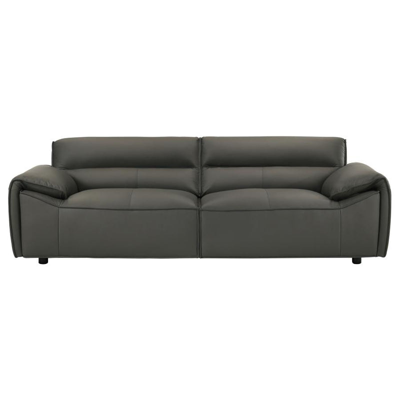 Buxton 2-piece Leather Upholstered Sofa Set Graphite-zoom-