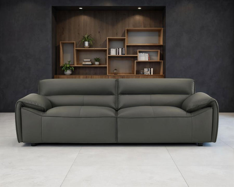 Buxton Top Grain Leather Upholstered Sofa Graphite-zoom-