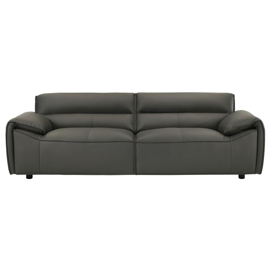 Buxton Top Grain Leather Upholstered Sofa Graphite-3