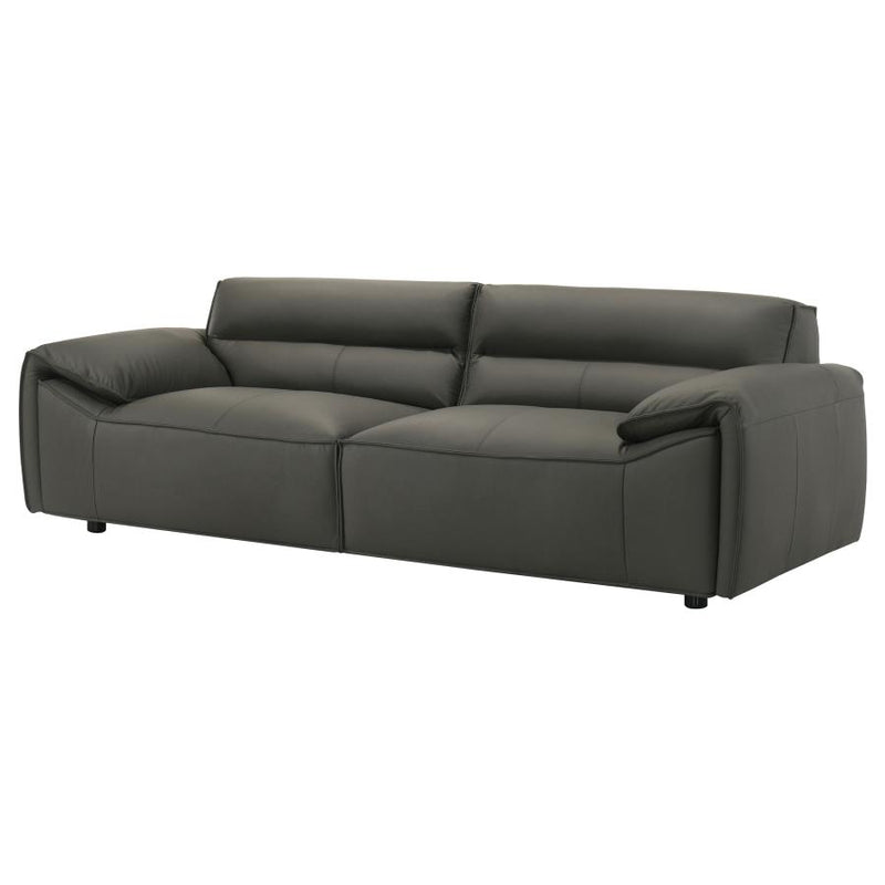 Buxton Top Grain Leather Upholstered Sofa Graphite-zoom-