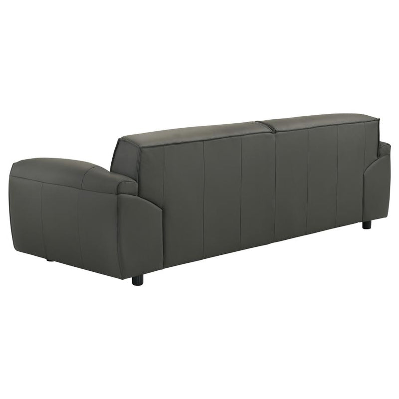 Buxton Top Grain Leather Upholstered Sofa Graphite-zoom-