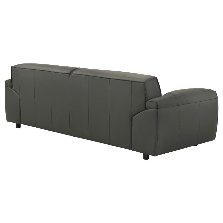 Buxton Top Grain Leather Upholstered Sofa Graphite-8