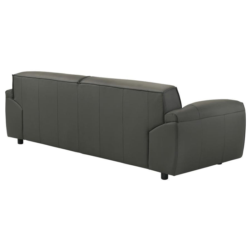 Buxton Top Grain Leather Upholstered Sofa Graphite-zoom-