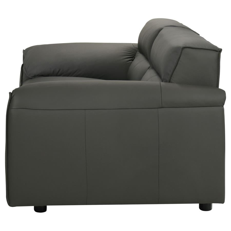 Buxton Top Grain Leather Upholstered Loveseat Graphite-zoom-5