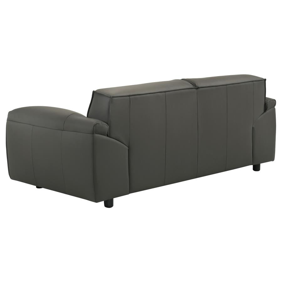 Buxton Top Grain Leather Upholstered Loveseat Graphite-6