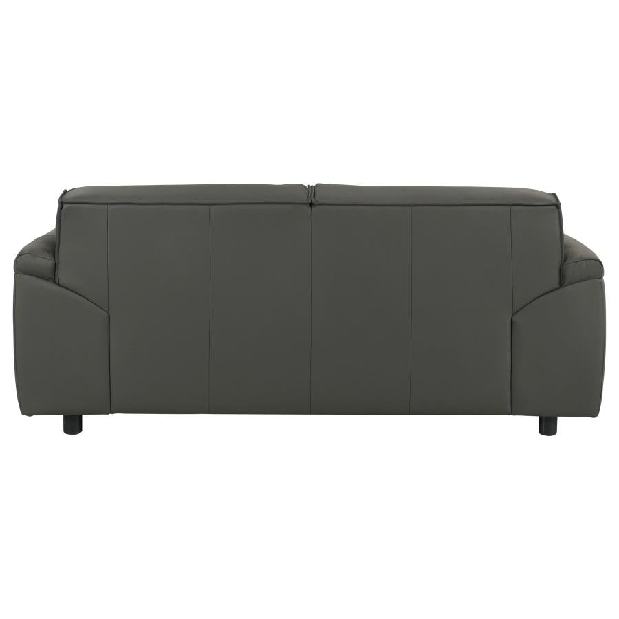 Buxton Top Grain Leather Upholstered Loveseat Graphite-7