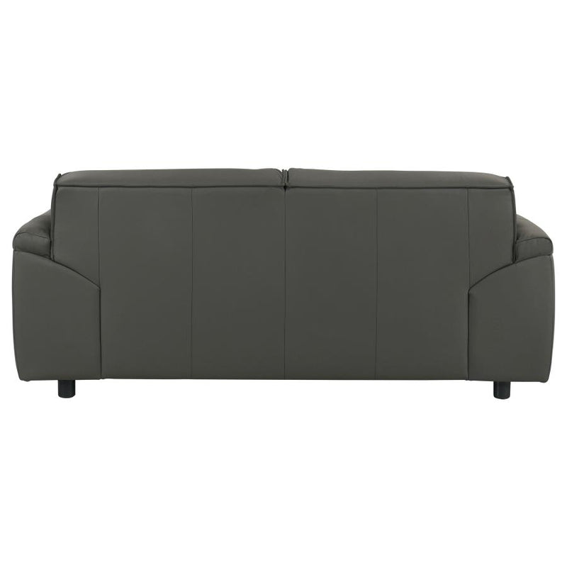 Buxton Top Grain Leather Upholstered Loveseat Graphite-zoom-