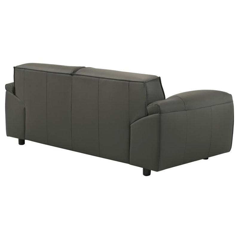 Buxton Top Grain Leather Upholstered Loveseat Graphite-zoom-