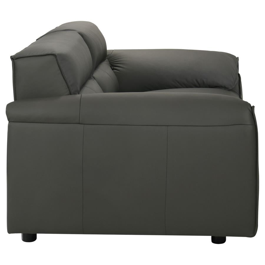 Buxton Top Grain Leather Upholstered Loveseat Graphite-zoom-9