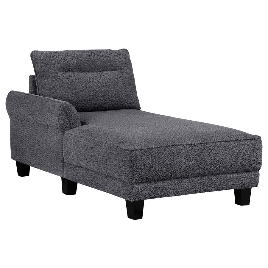 Caspian Upholstered Curved Arm Chaise Sectional Sofa Grey-zoom-3