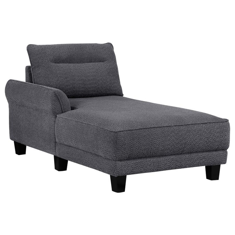 Caspian Upholstered Curved Arm Chaise Sectional Sofa Grey-zoom-