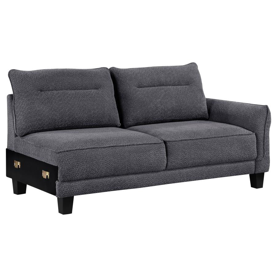 Caspian Upholstered Curved Arm Chaise Sectional Sofa Grey-zoom-4
