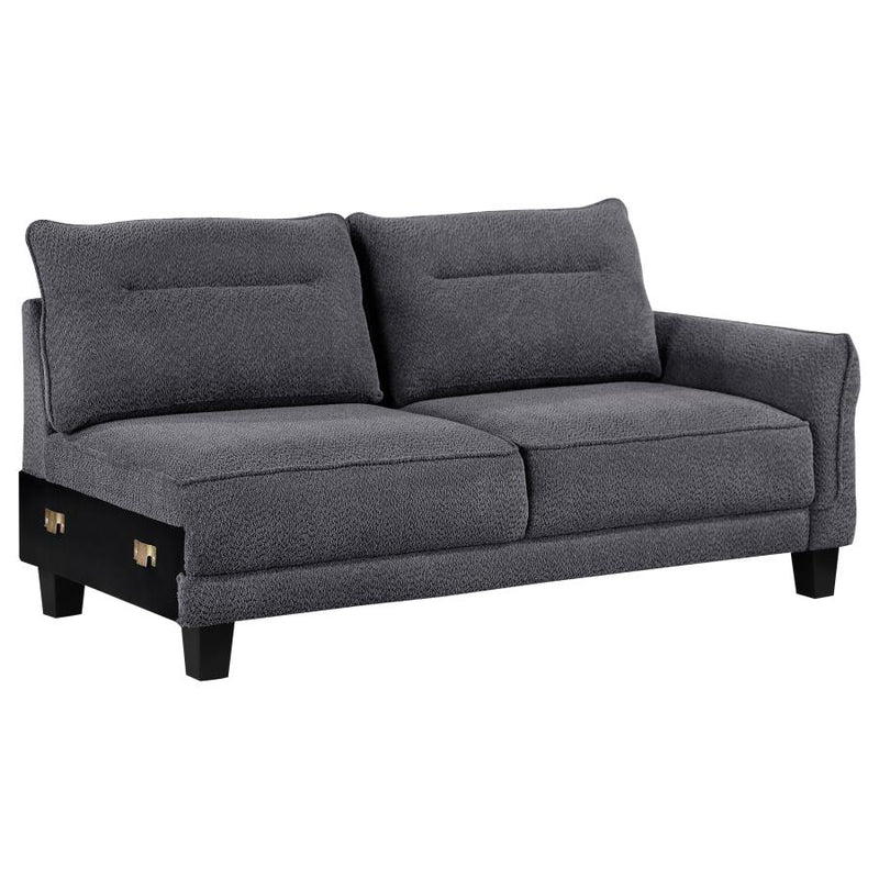 Caspian Upholstered Curved Arm Chaise Sectional Sofa Grey-zoom-