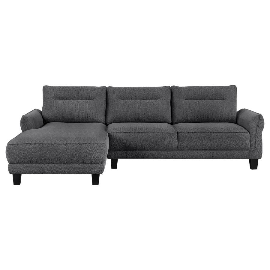 Caspian Upholstered Curved Arm Chaise Sectional Sofa Grey-zoom-5