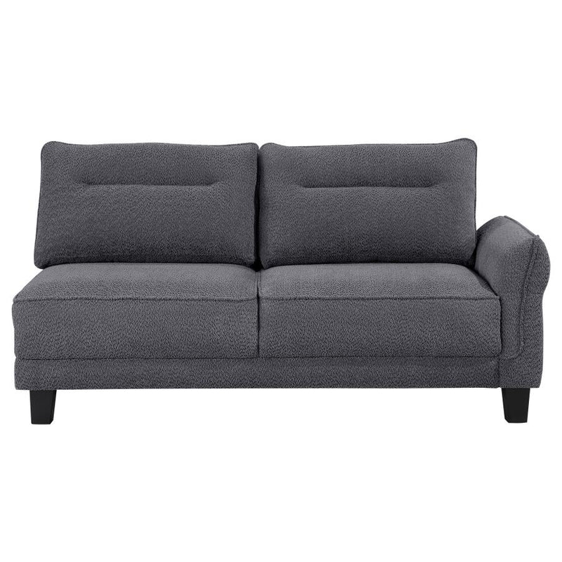 Caspian Upholstered Curved Arm Chaise Sectional Sofa Grey-zoom-
