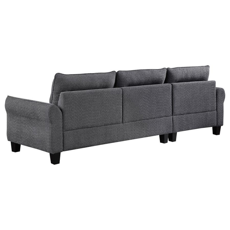 Caspian Upholstered Curved Arm Chaise Sectional Sofa Grey-zoom-