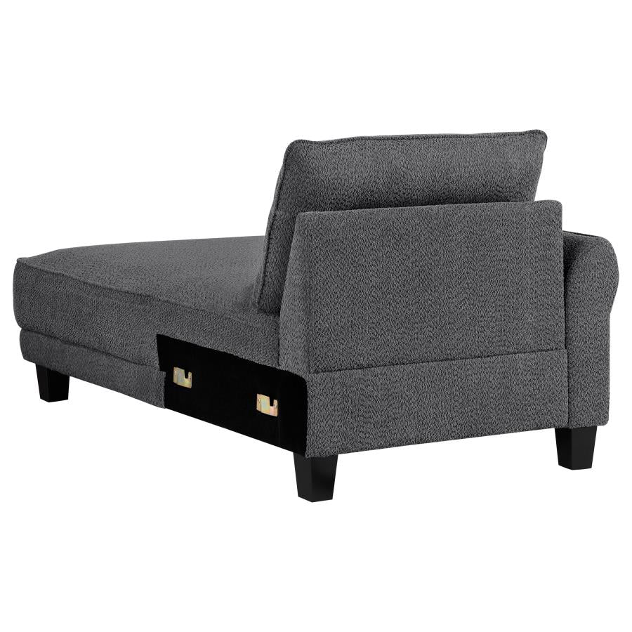 Caspian Upholstered Curved Arm Chaise Sectional Sofa Grey-zoom-9
