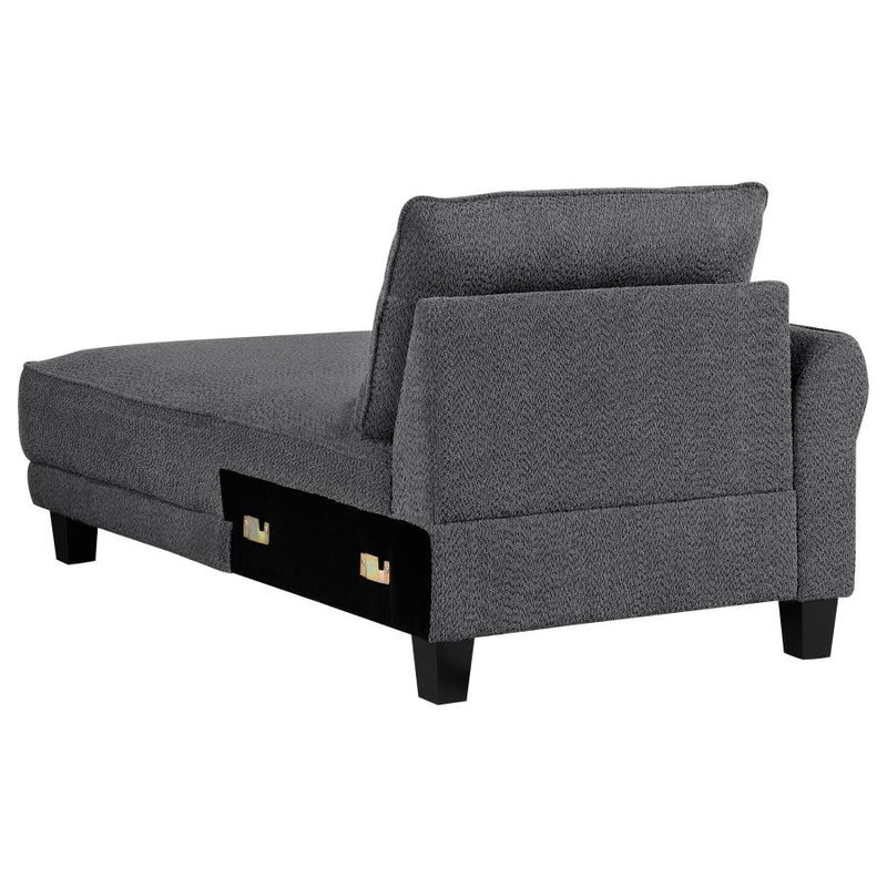 Caspian Upholstered Curved Arm Chaise Sectional Sofa Grey-zoom-