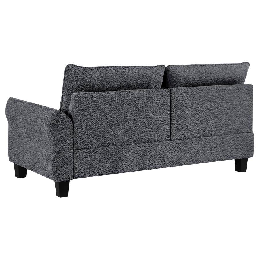 Caspian Upholstered Curved Arm Chaise Sectional Sofa Grey-10