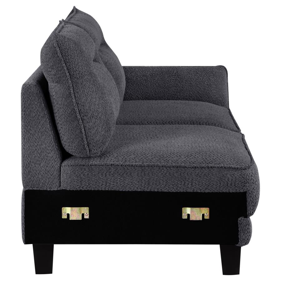 Caspian Upholstered Curved Arm Chaise Sectional Sofa Grey-zoom-13