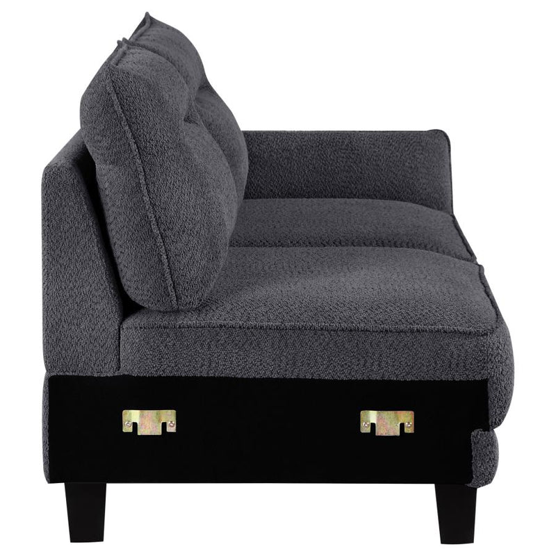Caspian Upholstered Curved Arm Chaise Sectional Sofa Grey-zoom-