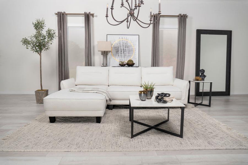 Caspian Upholstered Curved Arm Chaise Sectional Sofa White-zoom-