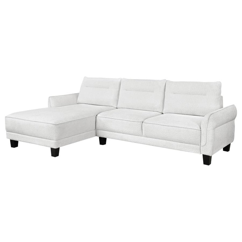 Caspian Upholstered Curved Arm Chaise Sectional Sofa White-zoom-
