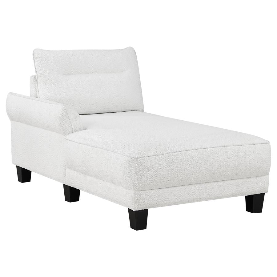 Caspian Upholstered Curved Arm Chaise Sectional Sofa White-3