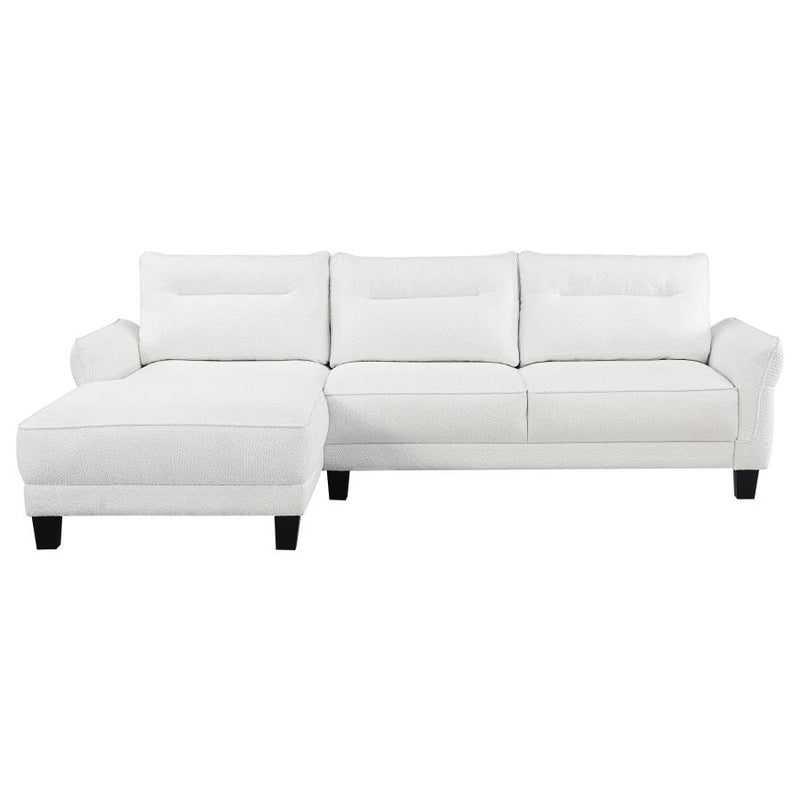 Caspian Upholstered Curved Arm Chaise Sectional Sofa White-zoom-