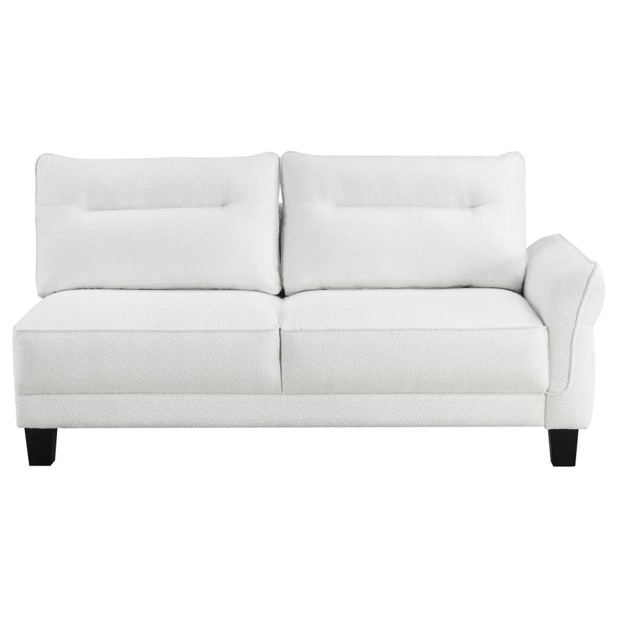 Caspian Upholstered Curved Arm Chaise Sectional Sofa White-zoom-7