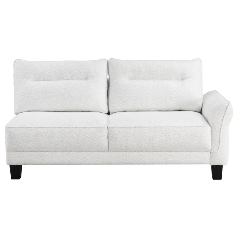 Caspian Upholstered Curved Arm Chaise Sectional Sofa White-zoom-