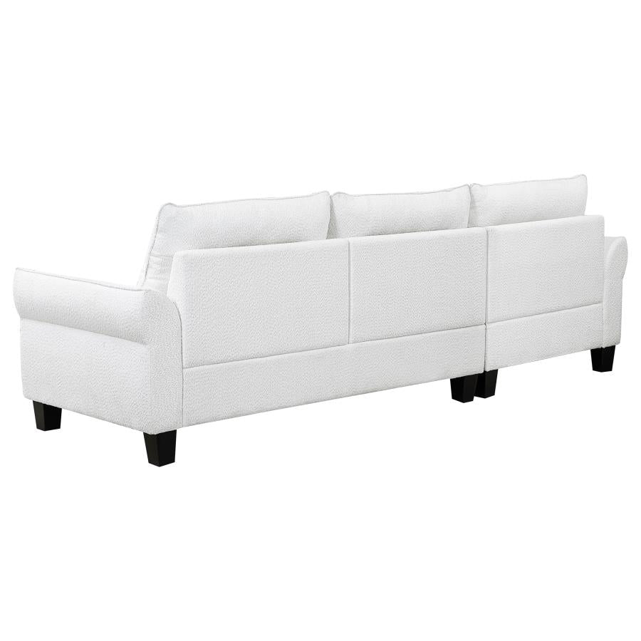 Caspian Upholstered Curved Arm Chaise Sectional Sofa White-zoom-8