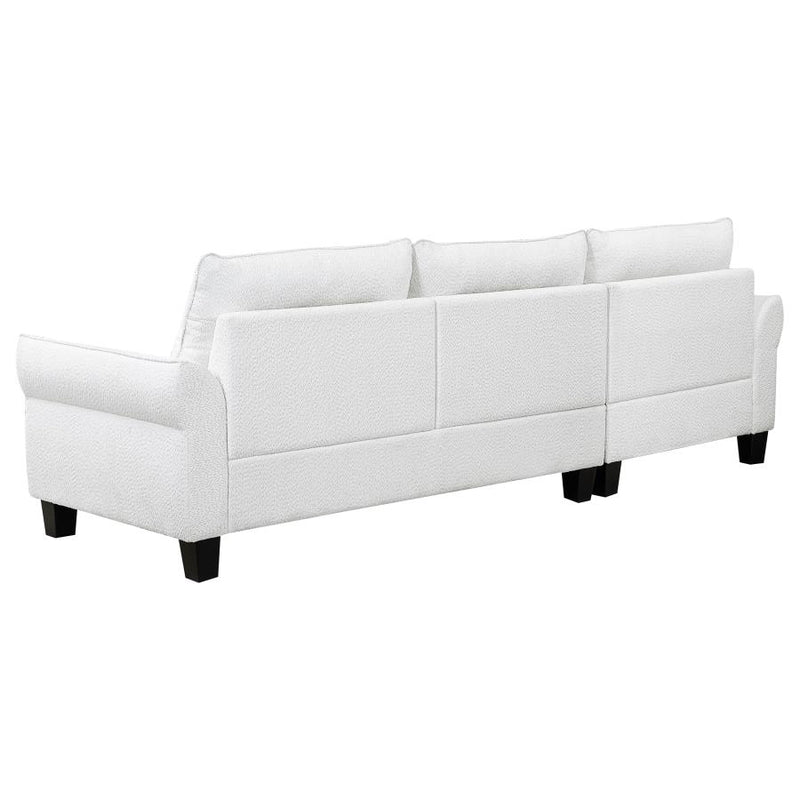 Caspian Upholstered Curved Arm Chaise Sectional Sofa White-zoom-