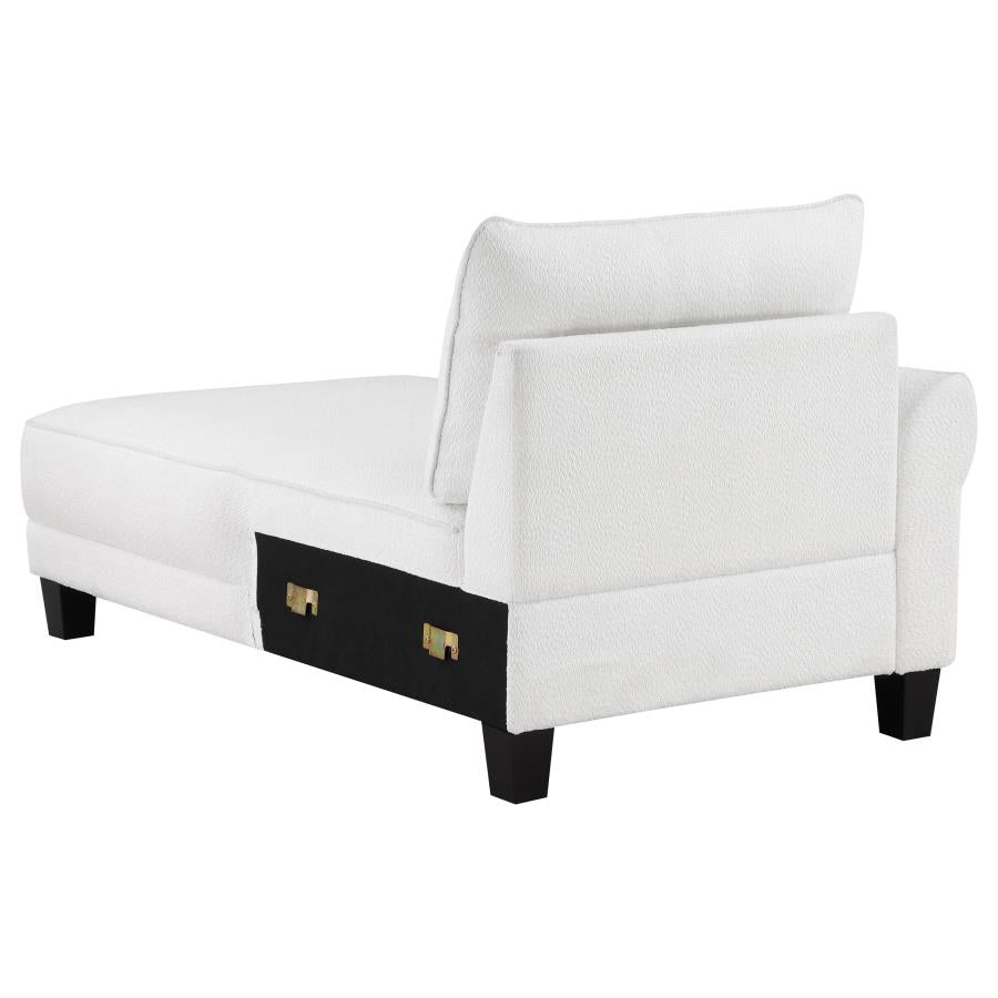 Caspian Upholstered Curved Arm Chaise Sectional Sofa White-zoom-9