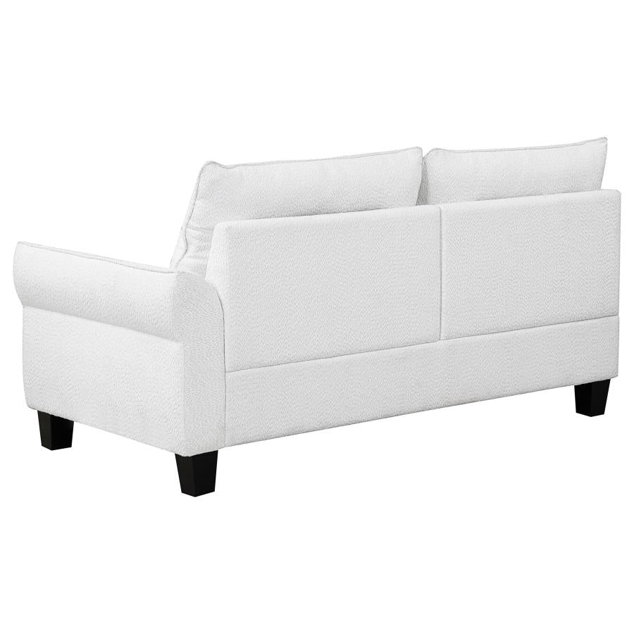 Caspian Upholstered Curved Arm Chaise Sectional Sofa White-10
