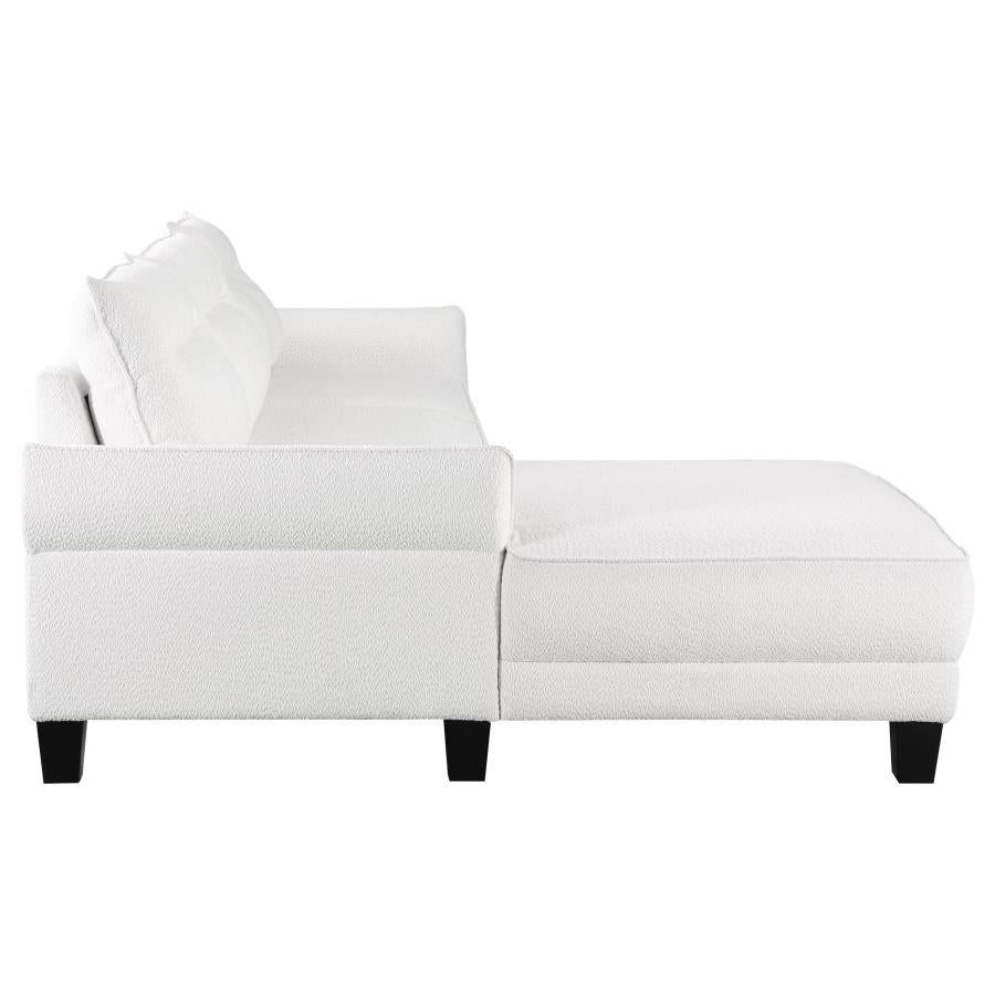 Caspian Upholstered Curved Arm Chaise Sectional Sofa White-11