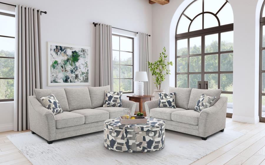 Tomkins 2-piece Boucle Upholstered Sofa Set Light Grey-zoom-1