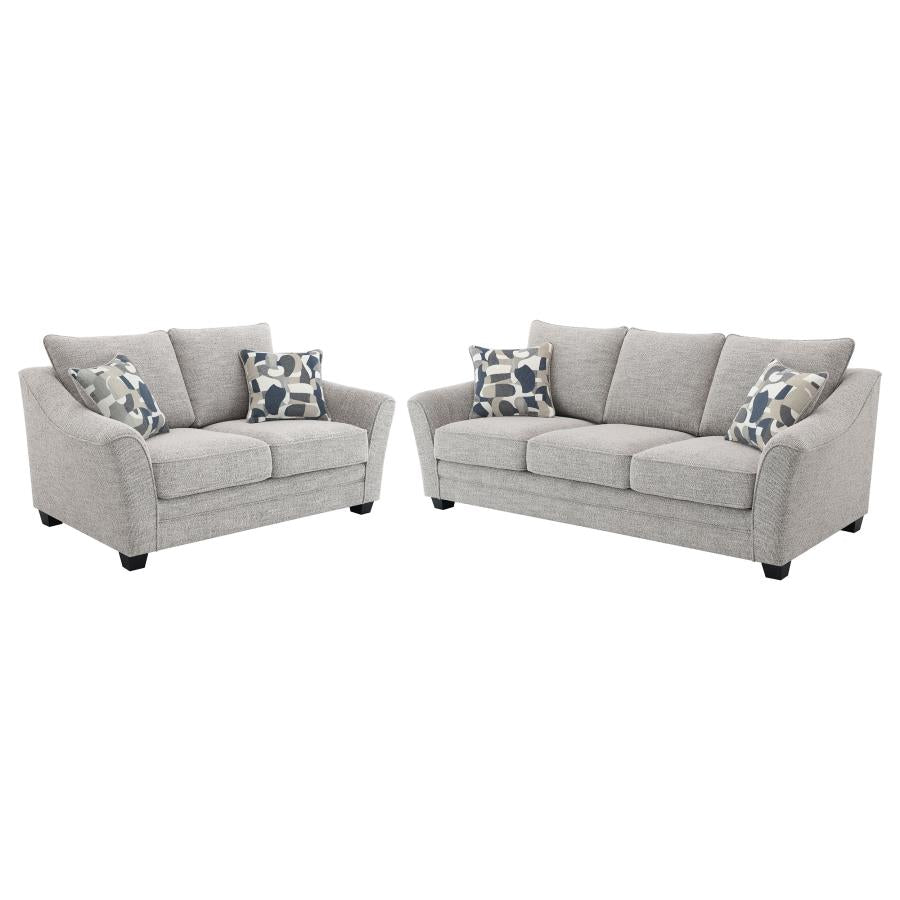 Tomkins 2-piece Boucle Upholstered Sofa Set Light Grey-zoom-2