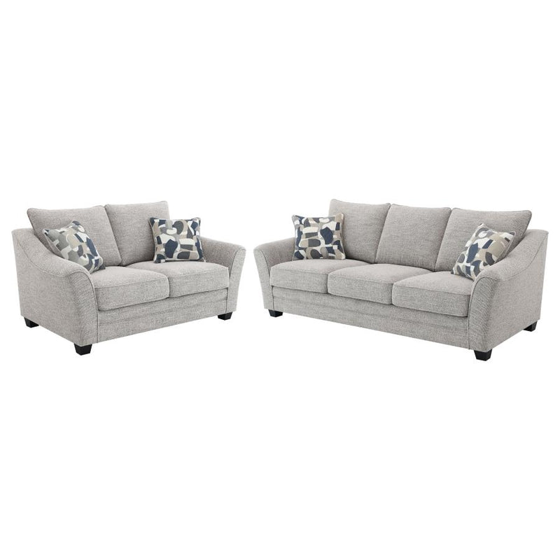 Tomkins 2-piece Boucle Upholstered Sofa Set Light Grey-zoom-