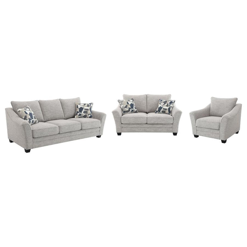 Tomkins 3-piece Boucle Upholstered Sofa Set Light Grey-zoom-