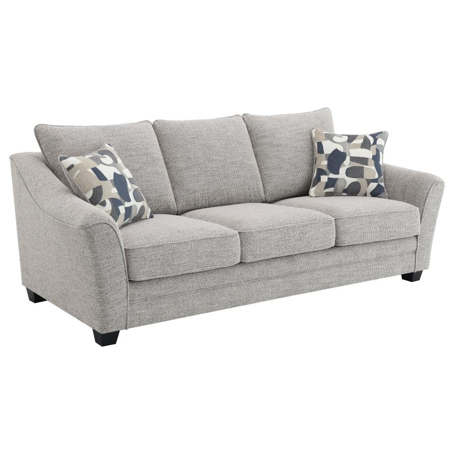Tomkins 3-piece Boucle Upholstered Sofa Set Light Grey-3