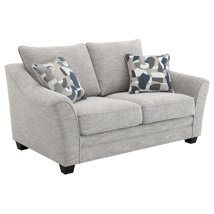 Tomkins Boucle Upholstered Loveseat Light Grey-1