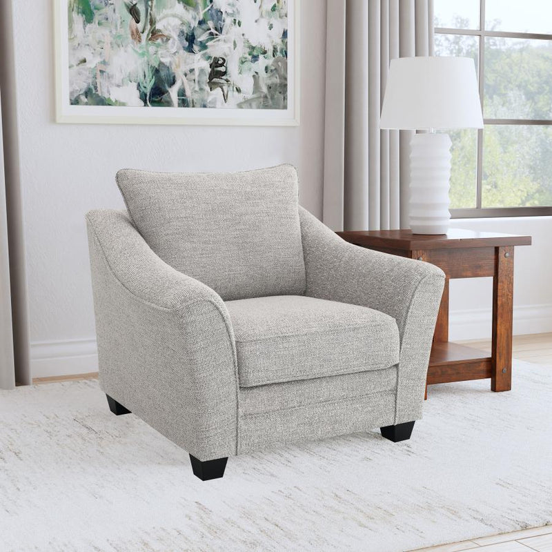Tomkins Boucle Upholstered Chair Light Grey-zoom-