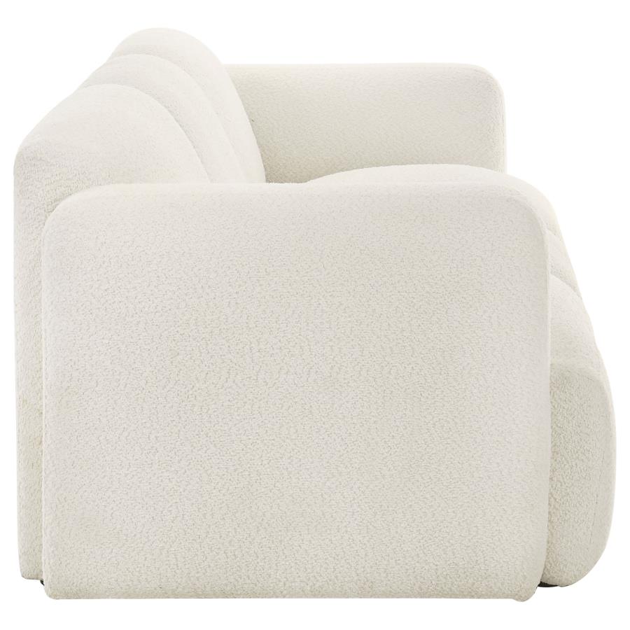 Dorset 2-piece Upholstered Round Track Arm Sofa Set White-zoom-6