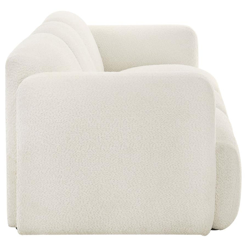 Dorset 2-piece Upholstered Round Track Arm Sofa Set White-zoom-