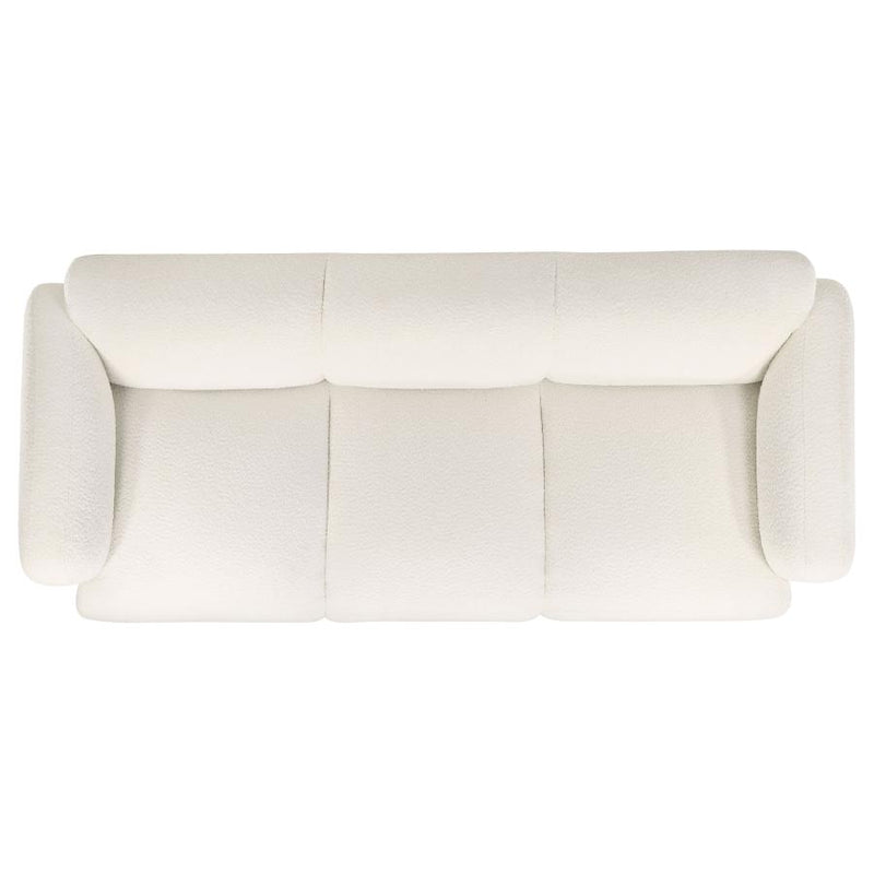 Dorset 2-piece Upholstered Round Track Arm Sofa Set White-zoom-