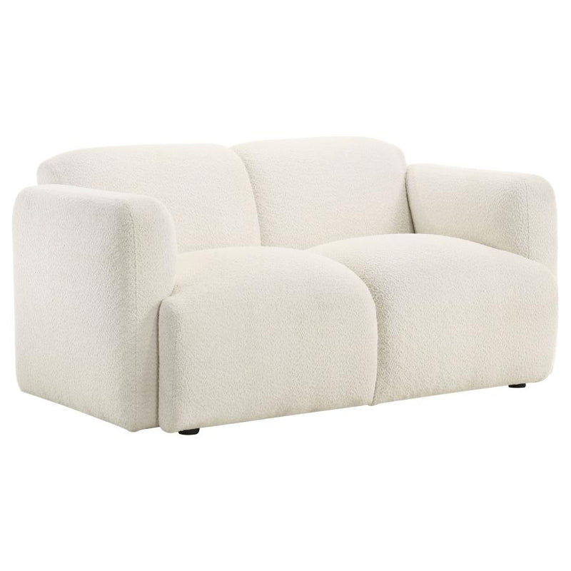 Dorset 2-piece Upholstered Round Track Arm Sofa Set White-zoom-