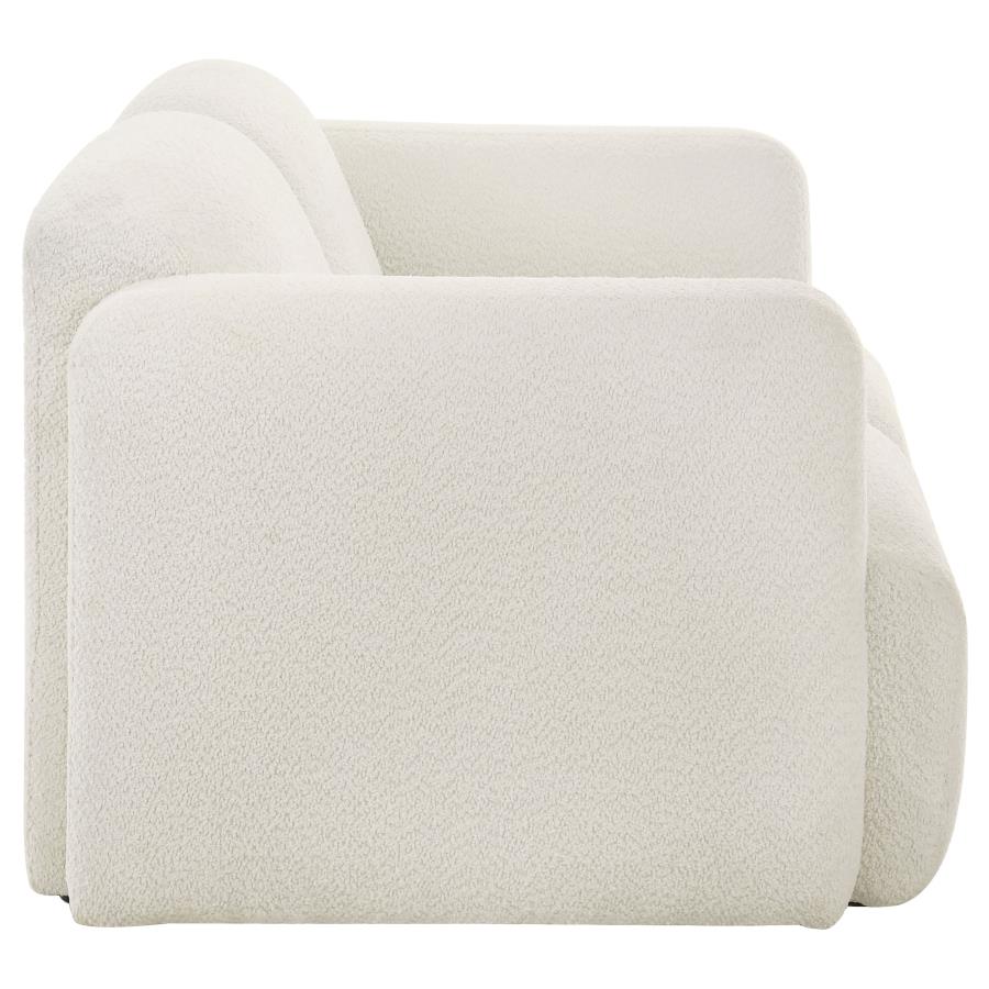 Dorset 2-piece Upholstered Round Track Arm Sofa Set White-11
