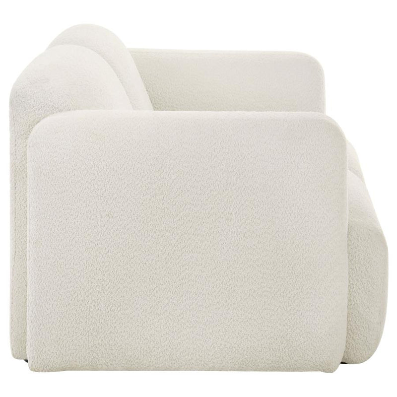 Dorset 2-piece Upholstered Round Track Arm Sofa Set White-zoom-