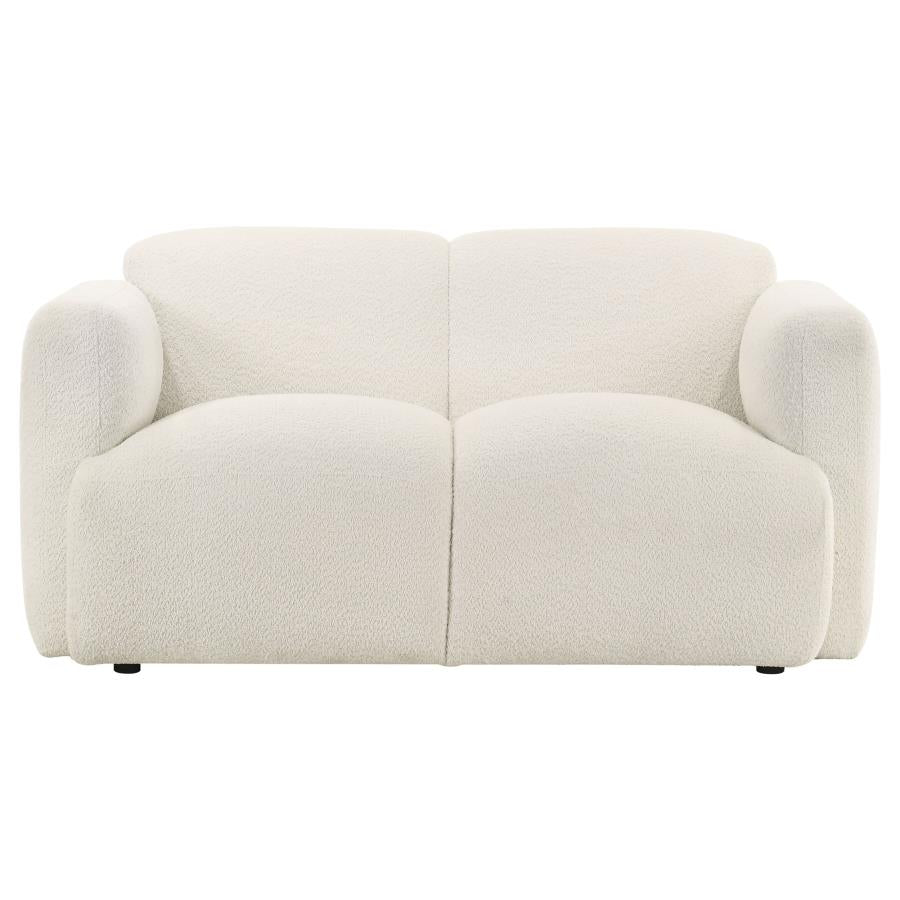 Dorset 3-piece Upholstered Round Track Arm Sofa Set White-8